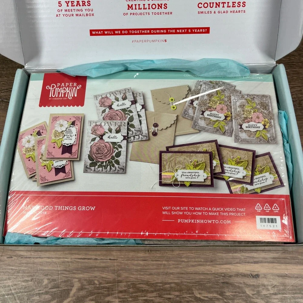 Stampin Up Paper Pumpkin Kit May Good Things Grow 2018 Floral Craft Set 50pc